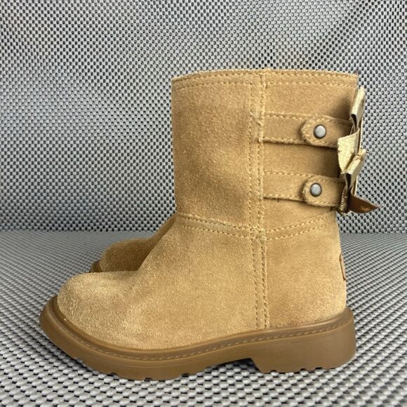 UGG Tillee Bow Boots Girls Size 8 Brown Chestnut Zipper - Picture 2 of 13